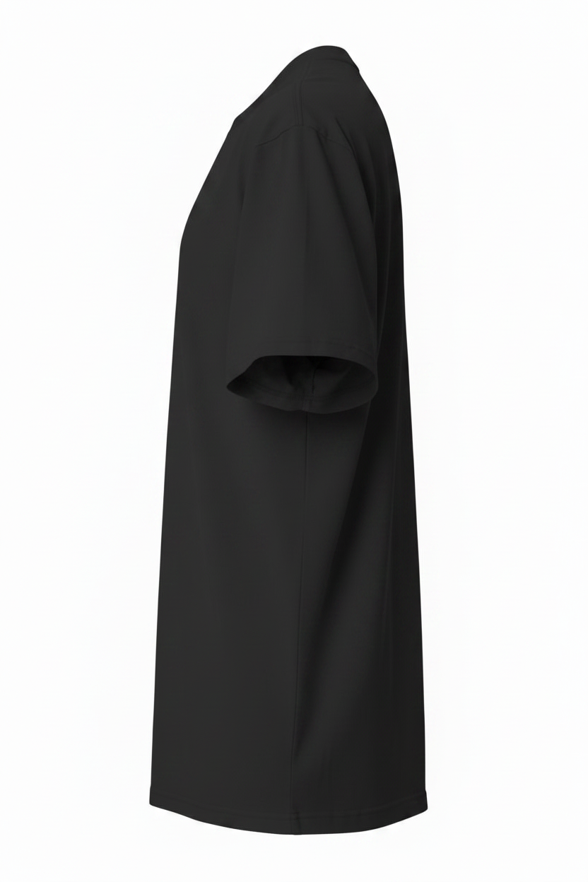 Black tee side view